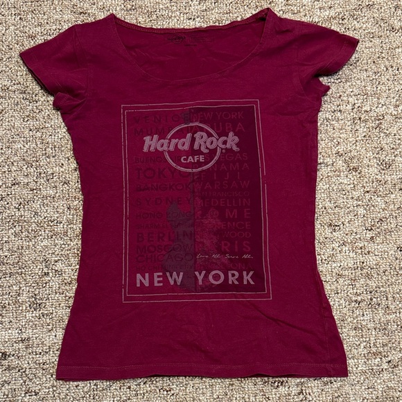 Hard Rock Cafe Tops - Hard Rock Cafe Women's New York Tee - Wine